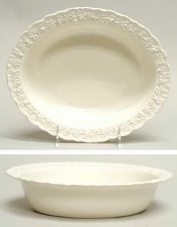 Wedgwood Cream Color On Cream Color (Shell Edge) 9 Oval Vegetable Bowl, Fine Ch