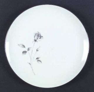 Society (Japan) Shadow Rose Dinner Plate, Fine China Dinnerware   Gray Rose On S