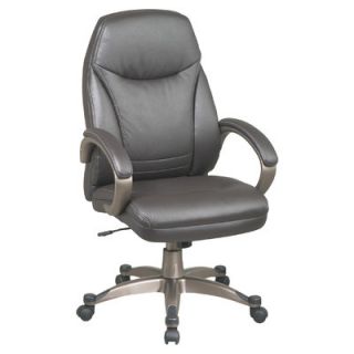 Office Star Back Leather Deluxe Faux Office Chair with Coated Frame and Padde