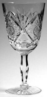 Imperial Crystal (Import) Ic3 Water Goblet   Clear,Star/Fan Cut Bowl,Multisided