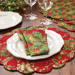 Paisley Round Reversible Placemats And Napkins / Placemats, Set Of Four