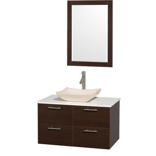 Wyndham Collection Espresso Single Sink Vanity Set (EspressoWood finish EspressoNumber of cabinets Two (2) Number of doors Two (2)Hardware finish Brushed chromeMaterials Wood, man made stone, marble, glassInstallation Yes professional installation r
