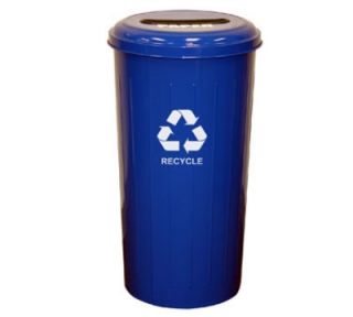 Witt Industries 20 Gallon Indoor Recycling Container w/ Slotted Top, Blue Finish