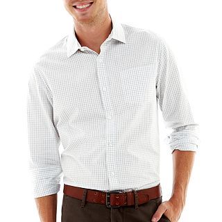 Claiborne Button Front Shirt, Grey, Mens
