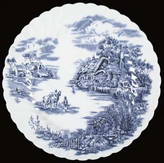 Johnson Brothers Happy England Blue Dinner Plate, Fine China Dinnerware   Blue H