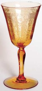 Fostoria Vesper Amber Claret Wine   Stem #5093,Etch #275,All Amber