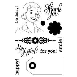 Pink Persimmon Clear Stamp 4 X6 Sheet  Hey Girl