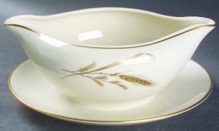 Fine Arts Golden Harvest Gravy Boat with Attached Underplate, Fine China Dinnerw