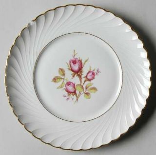 Royal Tettau Rot32 Bread & Butter Plate, Fine China Dinnerware   Center Pink Ros