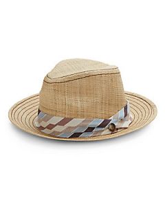 Granddaddy Topstitched Paper Staw Hat   Natural