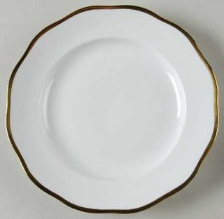 Herend Gwendolyn Dessert/Pie Plate, Fine China Dinnerware   All White,Scalloped,