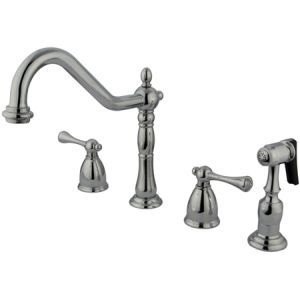 Elements of Design EB7791BLBS Elizabeth Two Handle Kitchen Faucet With Spray