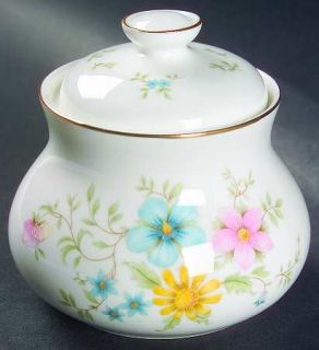 Royal Doulton Elegy Sugar Bowl & Lid, Fine China Dinnerware   Pastel Flowers, Go