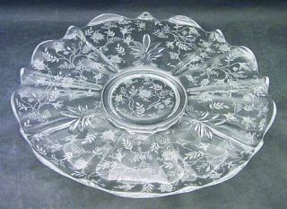 Fostoria Chintz (Etched) Baroque 14 Torte Plate   Stem #6026, Etch #338