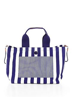 Marc by Marc Jacobs Summer Striped Canvas Tote   Violet