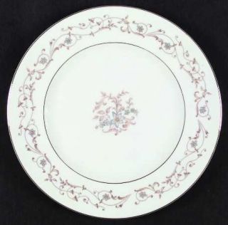 Meito Lace Dinner Plate, Fine China Dinnerware   Blue Floral,Beige/Tan Leaves&Sc