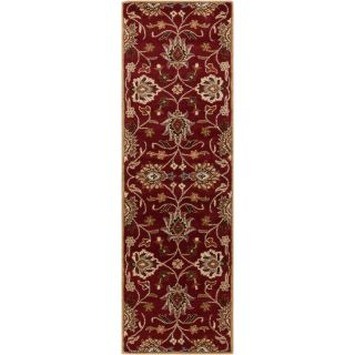 Hand tufted Saginaw Red Wool Rug (26 X 8)