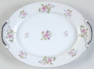 Norcrest Chelsea Rose 11 Oval Serving Platter, Fine China Dinnerware   Pink Ros