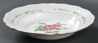 Gibson Designs Victorian Rose Rim Soup Bowl, Fine China Dinnerware   Large Pink