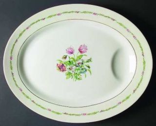 Haviland Garden Flower 16 Oval Platter with Well, Fine China Dinnerware   New Y
