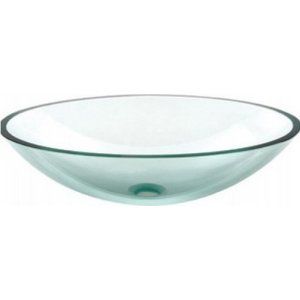 Aquabrass AB GC132 Clear Glass Oval Clear Tempered Glass Basin