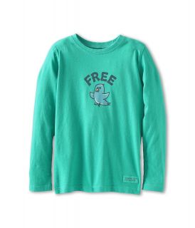 Life is good Kids Unisex Toddler Crusher L/S Free Bird Kids T Shirt (Green)