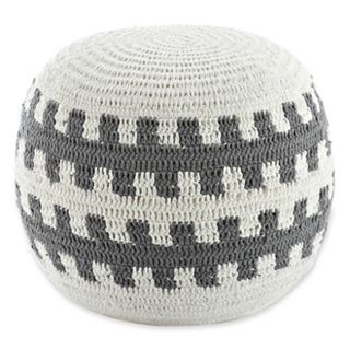 HAPPY CHIC BY JONATHAN ADLER Charlotte Round Pouf, Gray