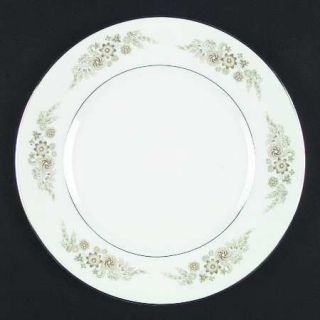 Wedgwood Caroline (Platinum) Dinner Plate, Fine China Dinnerware   Green & Yello