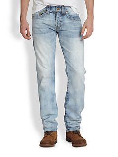 True Religion Geno Bleached Out Slim Straight Jeans   Blue