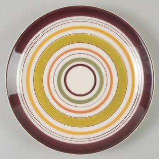 Pier 1 Mantinea Salad Plate, Fine China Dinnerware   Multicolor Bands,Smooth,Cou
