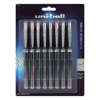 Uni ball Vision Elite Micro 0.5mm Rollerball Pens (pack Of 8)
