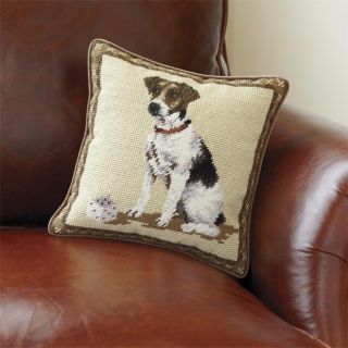 Dog Breed Needlepoint Pillows, Jack Russel
