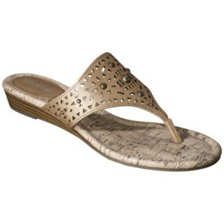 Womens Merona Elisha Perforated Studded Sandals   Gold 9.5