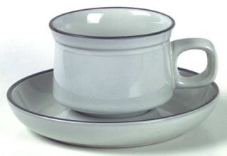 Denby Langley Summit (Celadon) Flat Cup & Saucer Set, Fine China Dinnerware   Ce