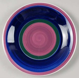 Furio Fuo12 Salad Plate, Fine China Dinnerware   Purple, Blue & Green Bands, Smo