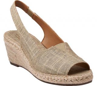 Womens Clarks Petrina Rhea   Sand Beige Linen Fabric Sandals