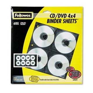 Fellowes Two Sided CD/DVD Refill Sheets for Three Ring Binder