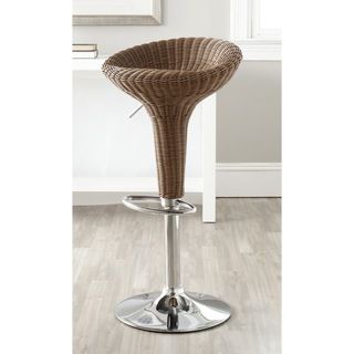 Safavieh Monicka Brown Adjustable Height Swivel Bar Stool (BrownMaterials Plastic and Chrome SteelSeat dimensions 17.7 inches wide x inches deepSeat height 23.2 31.7 inchesDimensions 26.8 35.2 inches high x 17.7 inches wide x 15.9 inches deepThis prod