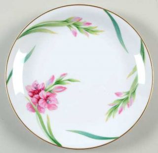 Noritake Karen (5141, Gold Trim) Salad Plate, Fine China Dinnerware   Pink Flowe