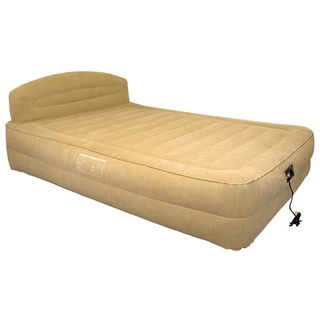 Airtek Queen size Raised Air Bed With Headboard And Built in Pump With Bonus Fitted Sheet