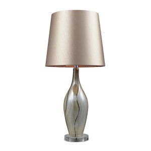 Dimond Lighting DMD D2257 Etna Ceramic Table Lamp with a Champagne Faux Silk Sha