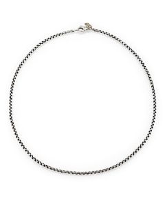 David Yurman Sterling Silver Box Chain Necklace/17   Silver