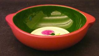 Stangl Thistle Lugged Soup Bowl, Fine China Dinnerware   Pink Thistle,Green Leav