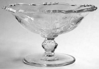 Heisey Orchid Compote   Stem #5025, Etched Orchid Design