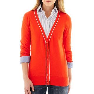 Boyfriend Cardigan, Grenadine Stripe, Womens