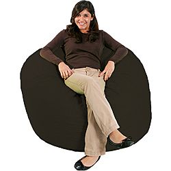 Fufsack Black Microfiber Bean Bag Chair (BlackMaterials Polyester microsuede, foamWeight 30 poundsDiameter 42 inchesFill Durable foamClosure Double YKK zipper is added for durability and then sealed shut for safetyCover Double stitched along all sea