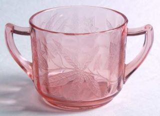 Jeannette Floral Pink Open Sugar   Pink,Depression Glass