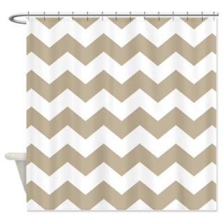  Chevron Zigzag Sand and White Striped Shower Curta  Use code FREECART at Checkout