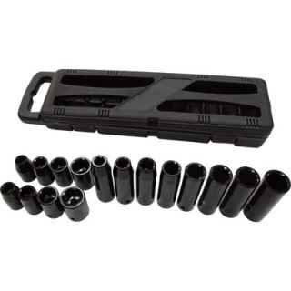 Ironton Standard & Deep Impact Socket Set   16 Pc., 1/2in. Drive, SAE