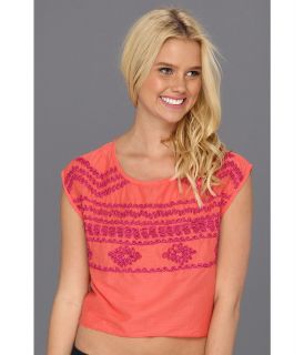 Roxy Woven Mist Crop Top Womens T Shirt (Pink)